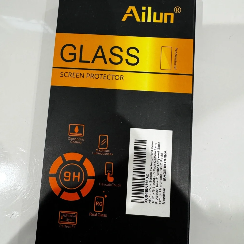 3x Tempered Glass Screen Protector - Black